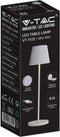 V-TAC VT-7522-G Draadloze oplaadbare tafellampen - Grijs - IP54 - 2W - 200 Lumen - 3000K - Modelnr: - VT-7522-G