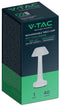 V-TAC VT-7566-W Designlampen - Oplaadbare tafellampen - IP20 - Wit - 1 Watt - 40 Lumen - 3IN1