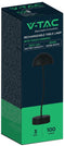 V-TAC VT-7574-B Tafellampen - Oplaadbare Tafellampen - IP20 - Zwart - 3 Watt - 100 Lumen - 3000K