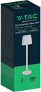 V-TAC VT-7576-W Tafellampen - Oplaadbare Tafellampen - IP20 - Wit - 3 Watt - 310 Lumen - 3000K