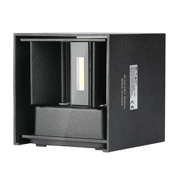 V-TAC VT-759-12-B Black LED Wall Lights - Square - Bridgelux - IP65 - 12W - 1100 Lumens - 3000K