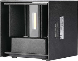 V-TAC VT-759-B-N Vierkante LED wandlamp - Bridgelux - IP65 - Zwart - 5W - 700 Lumen - 4000K