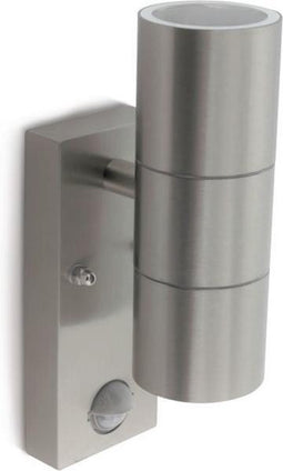 V-TAC VT-7622PIR GU10 Buitenverlichting - Omhoog - Omlaag - Fittingen - Roestvrij - Staal - IP44 - Modelnr: - VT-7622PIR