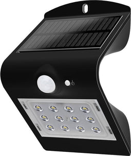 V-TAC VT-767-2-B Zwarte Solar Wandlampen - IP65 - 1.5W - 220 lumen - 4000K