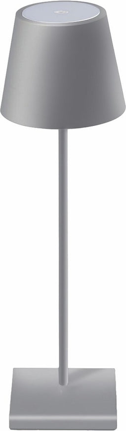 V-TAC VT-7703-G Oplaadbare grijze tafellamp - bureaulamp - IP20 - 3W - 80 Lumen - 4000K