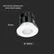 V-TAC VT-7710 Smart LED Lights - Fire Rated Downlights - IP65 - 10 Watts - 850 Lumens - 3IN1 - 5 Years