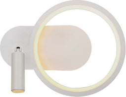 V-tac VT-7906 LED Wandlamp met ring en spot - Wit - 12W - 4000K - verstelbaar