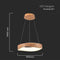 V-TAC VT-7973 Designer Ceiling Lights - Designer Hanging Lights - IP20 - Wood+White - 18 Watts - 2100 Lumens - 3000K
