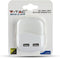 V-tac VT-84 nachtlampje vierkant - plug in - 2x USB - met dag/nacht sensor - warm wit