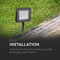 V-TAC VT-855-B Black LED Floodlight - Spike - IP65