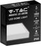 V-TAC VT-8618W-SQ LED-koepellampen - Vierkant - Wit Frame - IP44 - 18 Watt - 1530 Lumen - 6500K - 2 Jaar