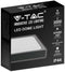 V-TAC VT-8630B-SQ LED vierkante plafonnière - Zwart - 420mm - IP44 - 30W - 3000 Lumen - 6500K