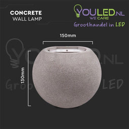 V-TAC VT-891-LG LED-spots - Beton Wandlamp - G9 - IP20 - Lichtgrijs - Modelnr: - VT-891-LG