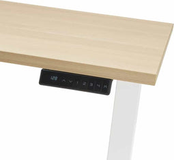 Elektrisch zit/sta bureau Basic Plus breed 160CM diep 80CM bladkleur Licht Eiken framekleur Antraciet (Ral 7016)