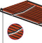 vidaXL - Luifel - handmatig - uittrekbaar - met - LED - 4,5x3,5 - m - oranje - en - bruin
