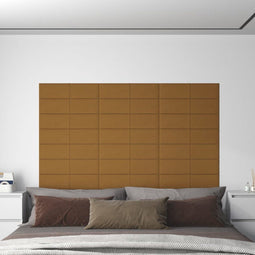 vidaXL - Wandpanelen - 12 - st - 1,08 - m² - 60x15 - cm - fluweel - bruin