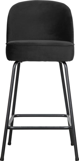 BePureHome Vogue Barstoel - Velvet - Zwart - 89x50x55