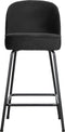 BePureHome Vogue Barstoel - Velvet - Zwart - 89x50x55