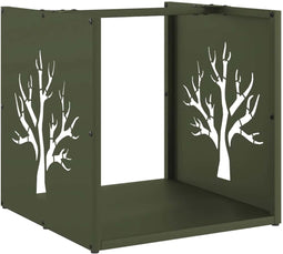 vidaXL - Brandhoutrek - 40x40x40 - cm - koudgewalst - staal - olijfgroen