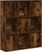 vidaXL - Boekenkast - 89x24x101,5 - cm - bewerkt - hout - gerookt - eikenkleurig