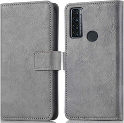 iMoshion Hoesje Geschikt voor TCL 20 SE Hoesje Met Pasjeshouder - iMoshion Luxe Bookcase - Grijs