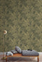 DUTCH WALLCOVERINGS Behang Joelle groen en goudkleurig