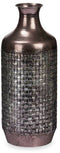 Vaas Zilverkleurig Metaal 16 x 42 x 16 cm (4 Stuks) Met reliëf