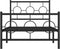 vidaXL - Bedframe - met - hoofd- - en - voeteneinde - metaal - zwart - 90x200 - cm