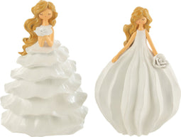 J-Line figuur Bruid - polyresin - wit - large - 2 stuks