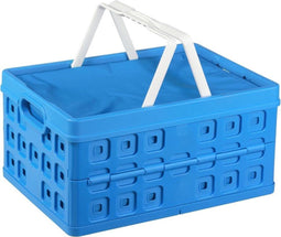 Sunware - Square vouwkrat met koeltas en met handgreep 32L blauw - 49 x 36 x 24,5 cm