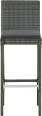 vidaXL - Tuinbarkrukken - met - kussens - 2 - st - poly - rattan - grijs