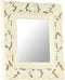 vidaXL - Spiegel - handgesneden - 50x50 - cm - massief - mangohout - wit