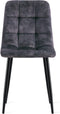 Refurna Yerevan - Eetkamerstoel Velvet - Ruitpatroon - Antraciet (set van 2)