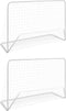 vidaXL - Voetbaldoelen - 2 - st - met - netten - 182x61x122 - cm - staal - wit