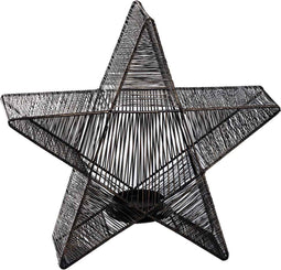 PTMD Bibi Ster Windlicht Kerstmis - 40 x 10 x 40 cm - Ijzer - Zwart