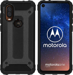 iMoshion Hoesje Geschikt voor Motorola One Vision Hoesje - iMoshion Rugged Xtreme Backcover - Zwart