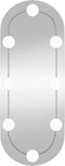 vidaXL - Wandspiegel - met - LED's - ovaal - 20x50 - cm - glas
