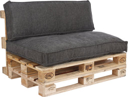 In The Mood Ibiza Palletkussens - 120 x 80 x 12 cm - Tweedelig - Zwart