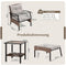 Coast 5-Delige Tuinset - Polyrattan Balkonset - Stoelen Hockers Tafel - Bruin