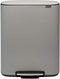 Brabantia Bo Prullenbak - 2 x 30 l - Afvalscheiding - Mineral Concrete Grey (2 stuks)