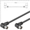 TV connection cable, coaxial connection cable angle black 1.5 meters