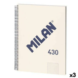 Notitieboekje Milan 430 Beige A4 80 Lakens (3 Stuks)