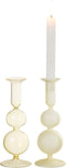 J-Line Kaarshouder - glas - lichtgeel - 2 stuks