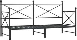 vidaXL - Slaapbank - met - onderschuifbed - zonder - matras - 90x200cm - staal - zwart