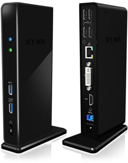 ICY BOX IB-DK2241AC - Dockingstation - USB 3.2 Gen 1 - Zwart
