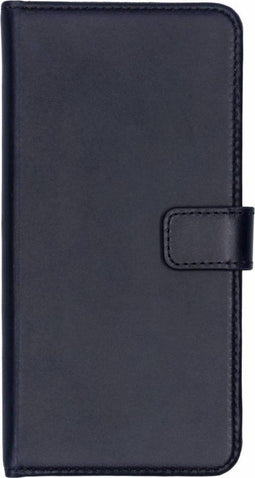 Selencia Hoesje Geschikt voor Samsung Galaxy A7 (2018) Hoesje Met Pasjeshouder - Selencia Echt Lederen Bookcase - Donkerblauw