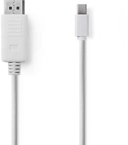 Nedis CCGP37400WT20 - Mini DisplayPort naar DisplayPort Kabel - 200 cm - Wit