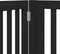 vidaXL - Hondenhek - inklapbaar - 4 - panelen - 320 - cm - populierenhout - zwart