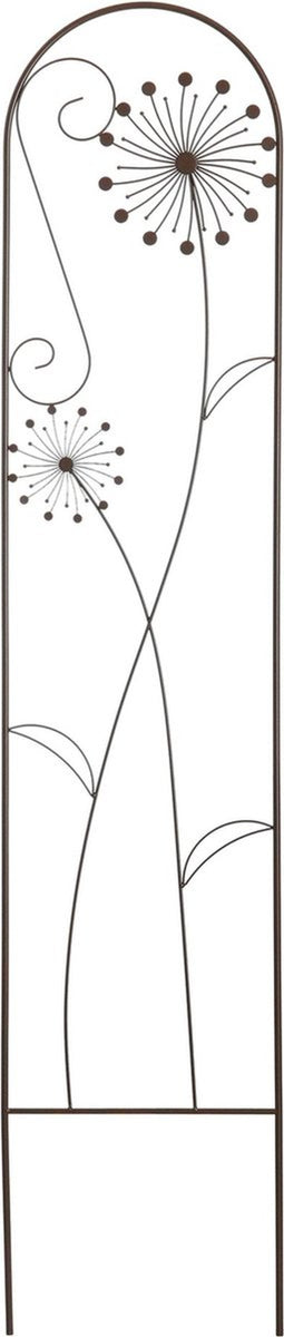 Mica Decorations Plantenstandaard Dandelion - 38x0.5x180 cm - Ijzer - Donker Bruin