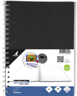 Kangaro plakboek zwart A5+ - 120 grams papier - 80 pagina's - fotoalbum - K-750083